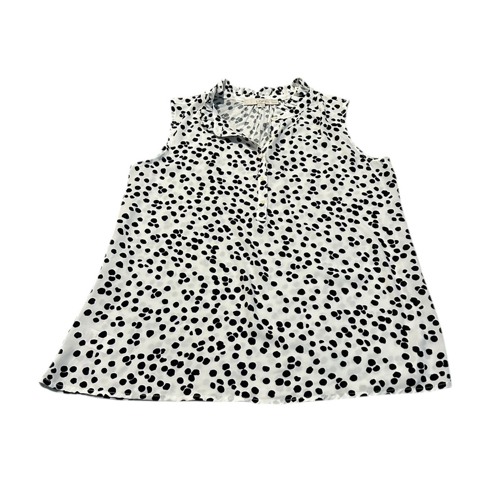 LOFT black and white mixed media blouse